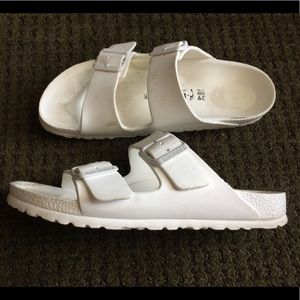 foam birkenstocks white